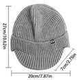 thumbnail image 2 of Dyfzdhu Women Foldable Handmade Ear Protection Warm Wool Cap Cotton Slouchy Hat Knitted Windproof Cold Sweat Black, 2 of 2
