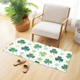 thumbnail image 6 of Haosy Clover with Green Plaid Bathroom Rugs Non Slip Absorbent Soft Plush Quick Dry Bath Mat, 39"x20", 6 of 8