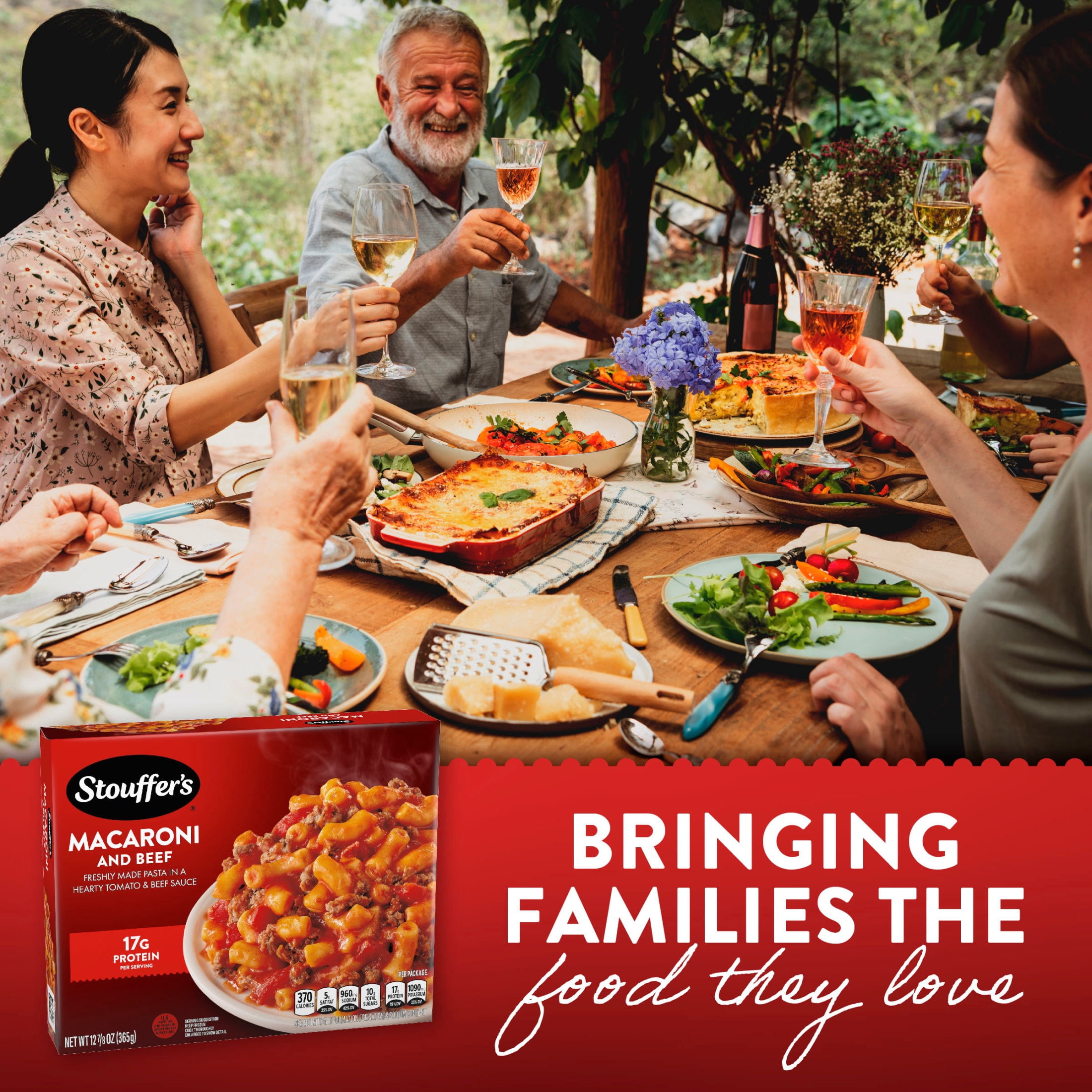 Stouffer’s Macaroni and Beef, Single Serve, Frozen Pasta, Single Frozen Meals 12.875 oz