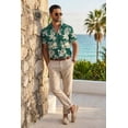 thumbnail image 3 of COOFANDY Men's Floral Hawaiian Button Down - Short Sleeve Tropical Summer Beach Shirt, 3 of 9
