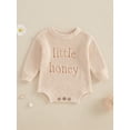thumbnail image 4 of Suealasg Baby Boys Girls Sweater Romper Long Sleeve Round Neck Letter Embroidery Knit Bodysuit Infant Boys Girls Winter Playsuit, 4 of 9
