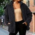 thumbnail image 5 of Winter Fuzzy Fleece Jacket for Women Zipper Stand Collar Casual Loungewear Warm Coats with Pockets Outwear Black S, 5 of 9