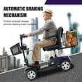 thumbnail image 4 of Electric Mobility Scooter for Adults and Seniors - 300 lbs Max Weight, 4-Wheel Powered Mobility Scooters Wheelchair Device for Travel, with Headlight Baskets Cup Holder, Purple, 4 of 7