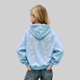 thumbnail image 7 of Linfrsh Girls Sequin Angel Wings Hoodies Trendy Long Sleeve Hooded Baggy Drawstring Sweat Fashion Casual Pullovers With Pockets(Light Blue,6-7 Years), 7 of 7