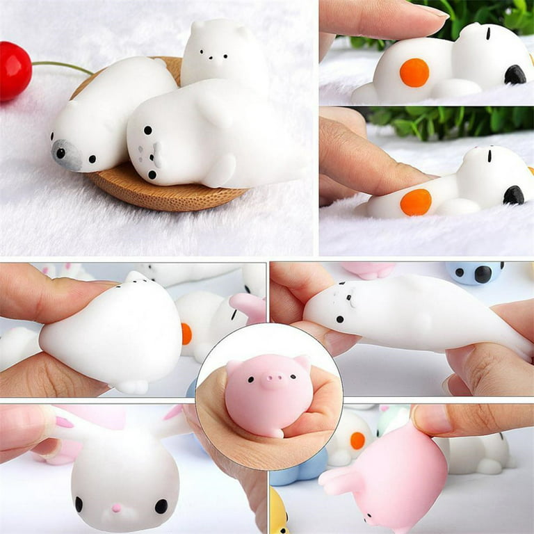30pcs Animal Mignon Mochi Squeeze Toy, Jouets TPR, Kawaii Squishy