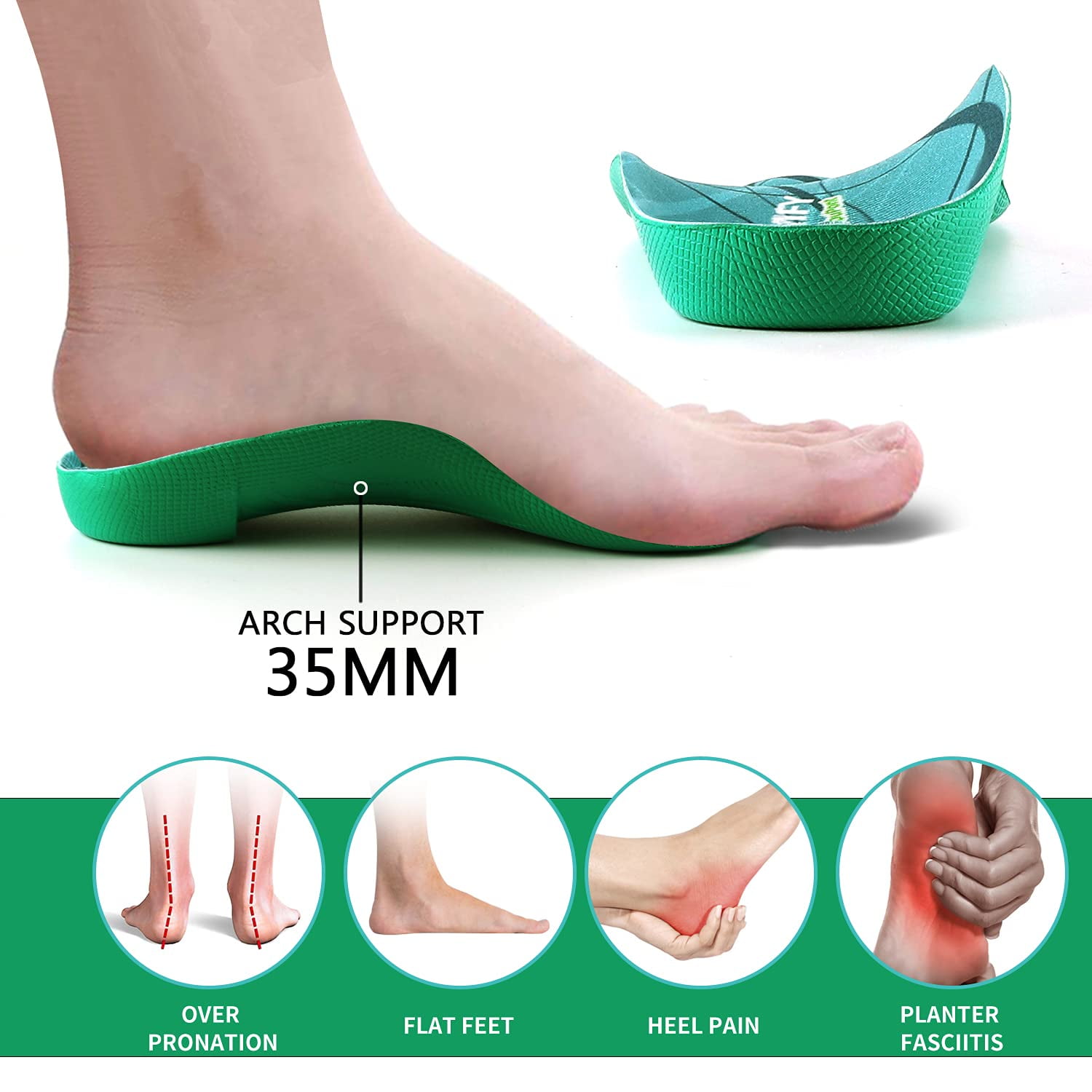 BAC 3/4 Orthotic Feet Insoles Arch Supports Inserts Relieve Plantar  Fasciitis, Flat Fleet, High Arch, Foot Pain, Overpronation, Lower Back Pain  - Mens