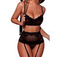 thumbnail image 3 of Avidlove Women Lingerie Set with Garter Bra and Panty Set 3 Piece Lace Underwired Lingerie, 3 of 4