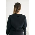 thumbnail image 3 of Revive Loungewear Chandail en Molleton à Manches Longues Col Rond Décontracté pour Femmes - Noir, Petit, 3 of 4