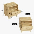 thumbnail image 2 of CHITOOMA 2-Drawer Nightstand with Open Shelf, Wood Fluted Bedside Table with Storage, Small End Table for Bedroom Living Room, Natural, 2 of 9