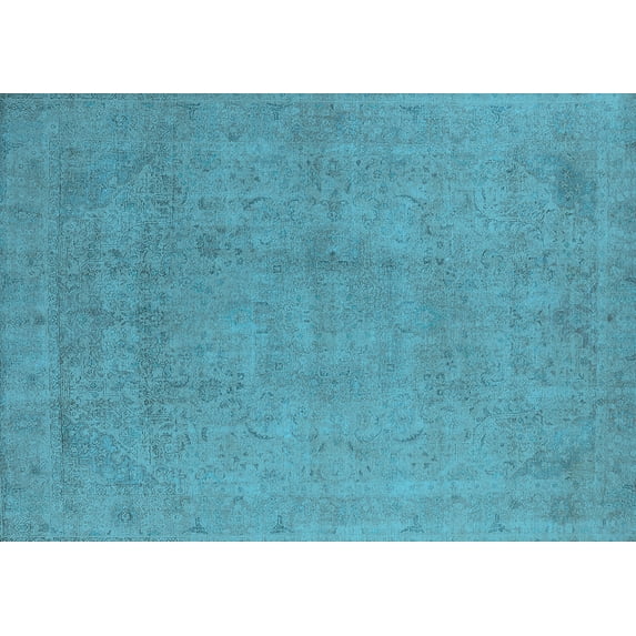 Ahgly Company Indoor Rectangle Oriental Light Blue Industrial Area Rugs, 2' x 5'