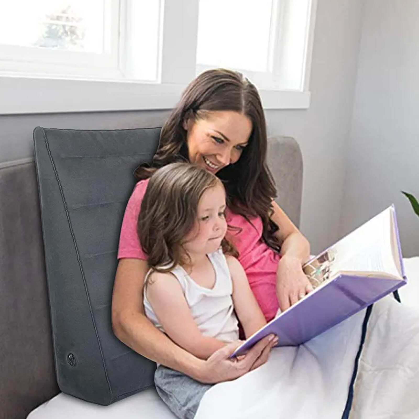 Inflatable Wedge Pillow for Sleeping, Portable Travel Wedge Pillow for Sitting in Bed, Inflatable Wedge Pillows for Travel, Blow Up Wedge Pillow Under Knee Pillow