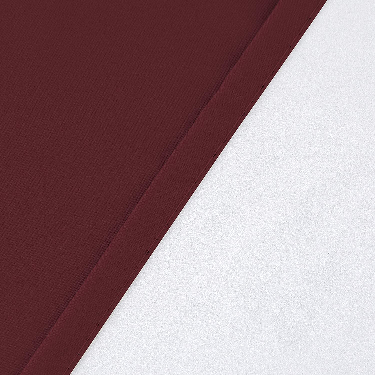 Set of 2 100% Blackout Insulated Rod Pocket Kitchen Curtain Tiers for Small Windows 27" W x 36" L, Burgundy