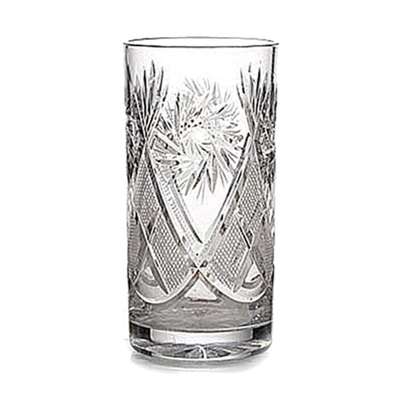 Elegant and Modern Russian Cut Crystal Drinking Glass for Home, Party, and Events - 11 oz Cocktail Highball Glass, 330 ml, Set of 6