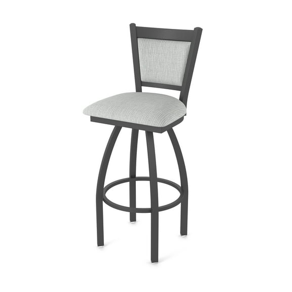 870 Hadleigh 30" Swivel Bar Stool with Pewter Finish and Graph Alpine Seat and Back