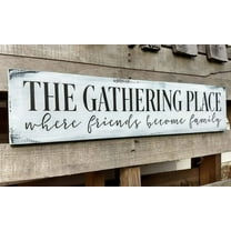 Cskhip Funny Rustic Large Farmhouse Wood Sign The Gathering Place Kitchen Rustic Wood Sign 4x16 inch