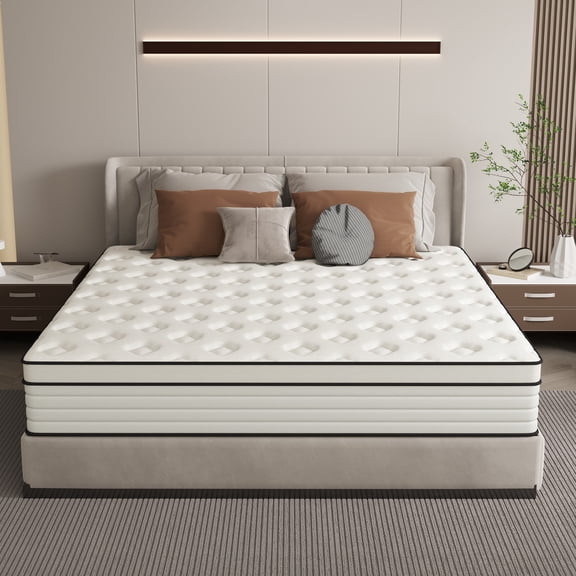 lemontalking 12 Inch Queen Mattress Hybrid Mattress In A Box Medium Firm