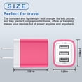 thumbnail image 5 of 3 Port USB Wall Charger, Type C Charger with 3pcs 10FT USB C Cable Phone Cables Cables Type C Charging Cords, Android Charger USB Plug Power Station Charging Brick USB Charger Block[Pink], 5 of 9