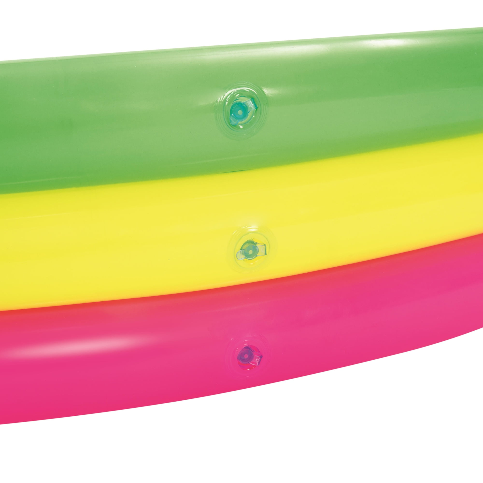 H2OGO! Summer Set Play Pool - 60 x 12" Inflatable Kiddie Splash Wade Pool, 3 Neon Color Ring Construction, Padded Bottom, Outdoor Water Play, Kids 3+