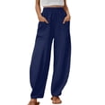 thumbnail image 1 of Pantalon Large Décontracté pour Femmes avec Poches - Léger, Respirant, Polyester, Adapté à Plusieurs Saisons, 1 of 4