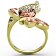 thumbnail image 3 of Luxe Jewelry Designs Women's Stainless Steel Butterfly Shaped Ring with Light Peach Crystals - Size, 3 of 4
