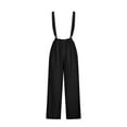 thumbnail image 5 of Dazajoo Sleeveless Jumpsuits for Womens Suspender Wide Leg Overalls Solid Casual Loose Spaghetti Straps Long Romper with Pockets Black S, 5 of 7