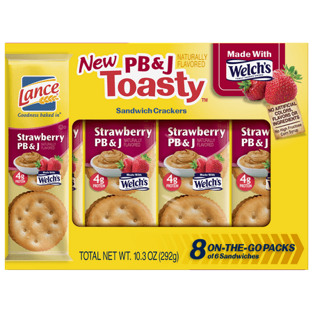 Lance Pb J Toasty Welch S Strawberry Pb J Sandwich Crackers 1 3