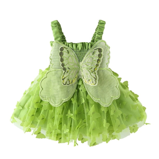 Vestido de niña, vestidos de princesa de verano, vestidos de malla para niñas, vestidos de niña bebé, vestidos de cuello halter, vestidos de niña bebé para niñas de 2, 3 y 4 años, 2-3T verde