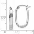 thumbnail image 4 of 14k White Gold Polished Oval Tube Hoop Earrings 14k White Gold Earrings, 4 of 4