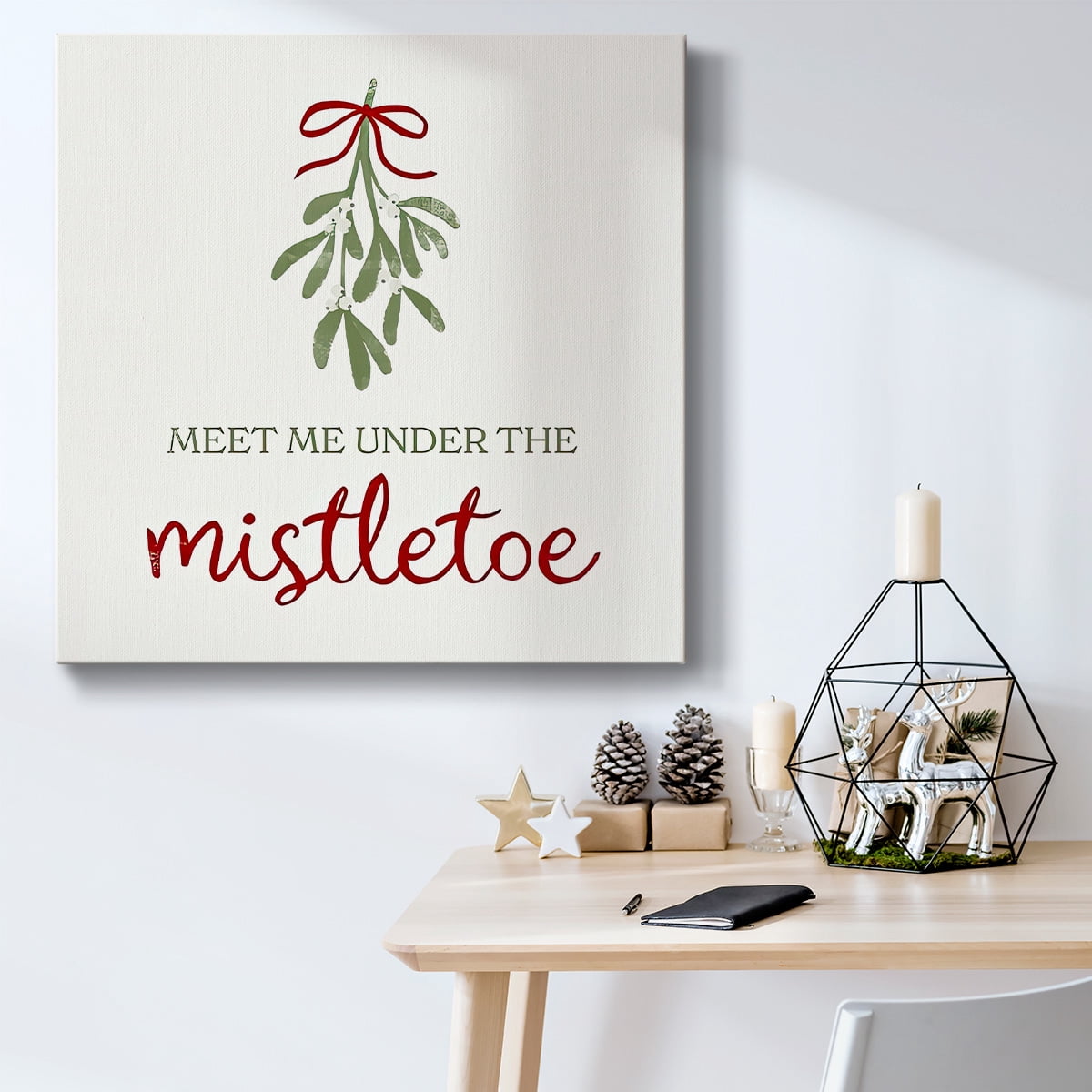 Mistletoe Wishes I- Gallery Wrapped Canvas