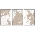 thumbnail image 2 of PixonSign Framed Wall Art Set Pastel Tan Pain Stroke Variety Abstract Shapes Illustrations Modern Art Panels Rustic Scenic Relax/Calm for Living Room, Bedroom, Office - 16"x24"x3 White, 2 of 5