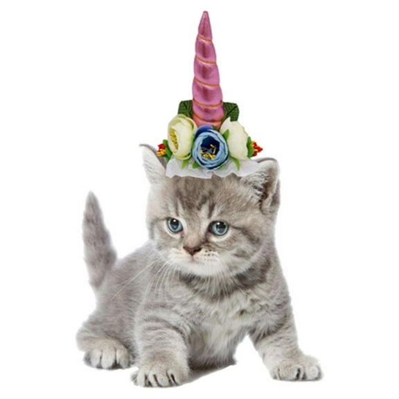 STOBOK Durable Pink Unicorn Pet Hat for Cats and Dogs Soft Cloth Material Ideal for Parties and Size S