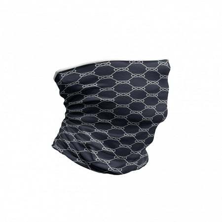 Navy Blue Neck Gaiter, Navy Inspired Knot, Unisex, Dark Blue Cream, by Ambesonne