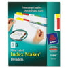 Index Maker Clear Label Dividers, 5-Tabs, 1 Set (11406), Easy-to-read tabs with clear labels that virtually disappear when applied By Avery