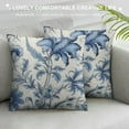 thumbnail image 3 of Nawypu Chinoiserie Pillow Covers  Navy Blue White Floral Pillow Covers Vintage Farmhouse Flower Outdoor Pillowcase Square Cushion Cover for Bedroom Sofa Couch Living Room Home Decor, 3 of 5