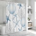 thumbnail image 6 of Blue Coastal Bathroom Shower Curtains with 12 Hooks Polyester Waterproof Shower Curtain for Stalls and Bathtubs Summer Ocean Starafish Shell Corals Decorative Bathroom Privacy Curtain 36x72 Inches, 6 of 9