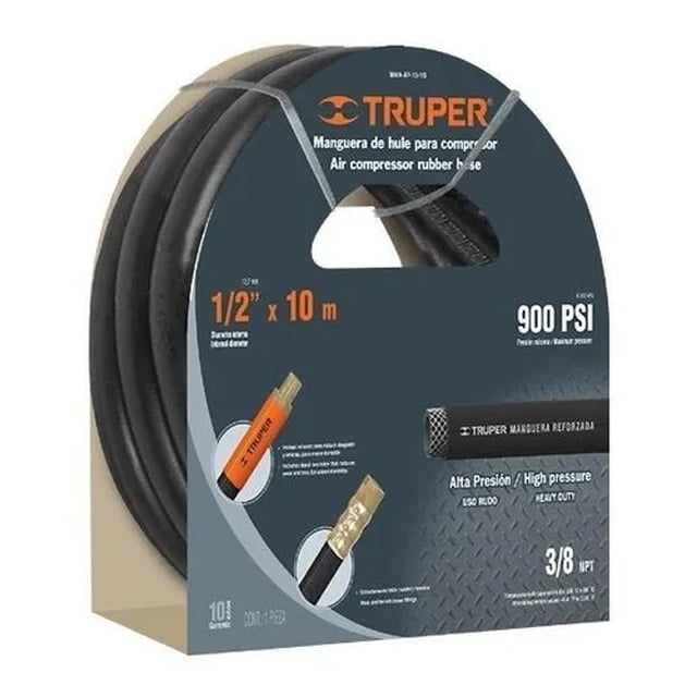Manguera Compresor Hule 1/2' X 15 Mt Alta Presi Truper 17086 Truper MAN-AP-15-1/2