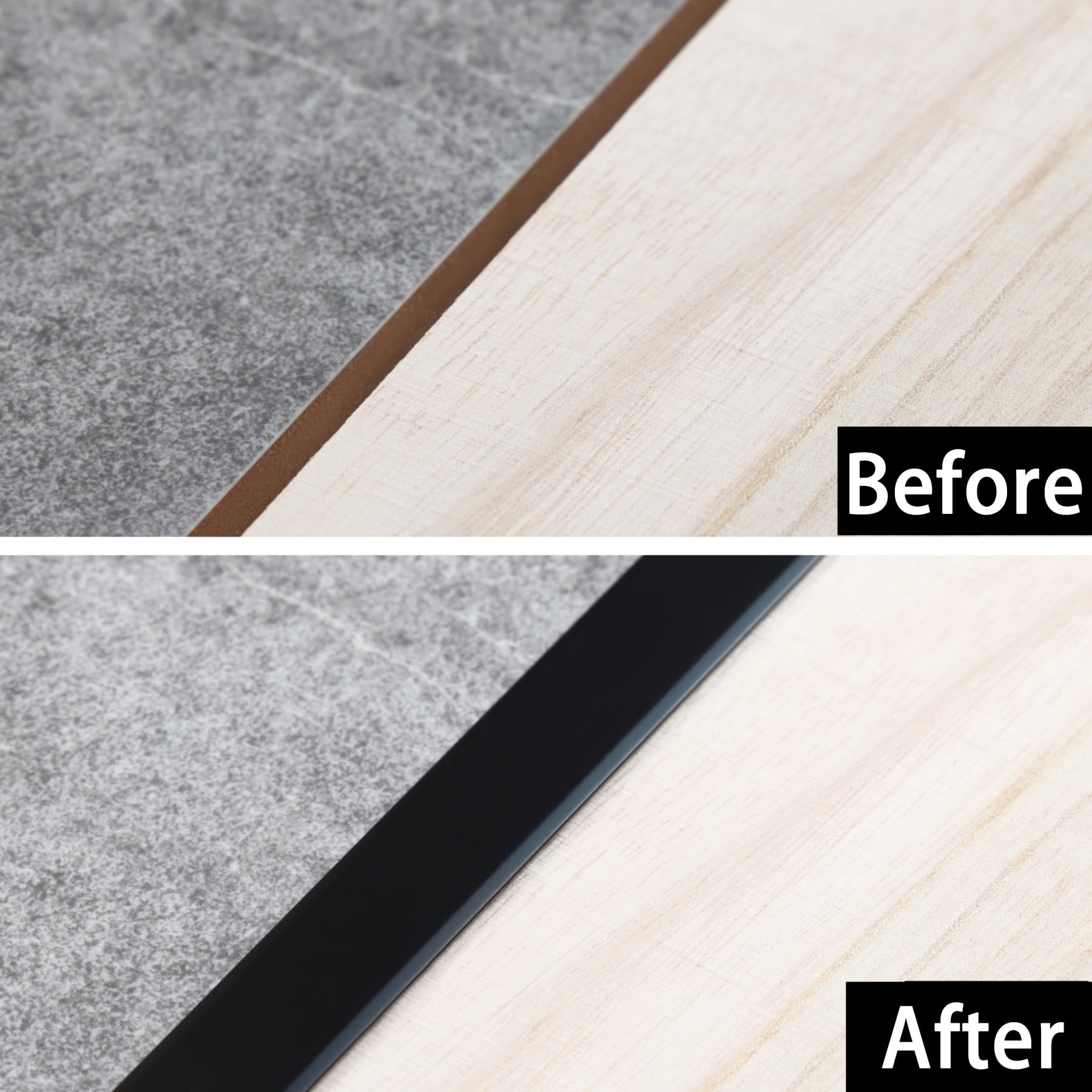 Gaahing Aluminum T Molding Floor Transition Strip, T Moulding for Laminate Flooring Planks, Vinyl Floor Transition, Rubber Transition ,3Pcs