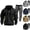 Black, variant on Men's Winter Multi Pocket Zipper Sweatshirt 2 Piece Set Personalized Sweatpants Casual Sweatsuits Hoodie