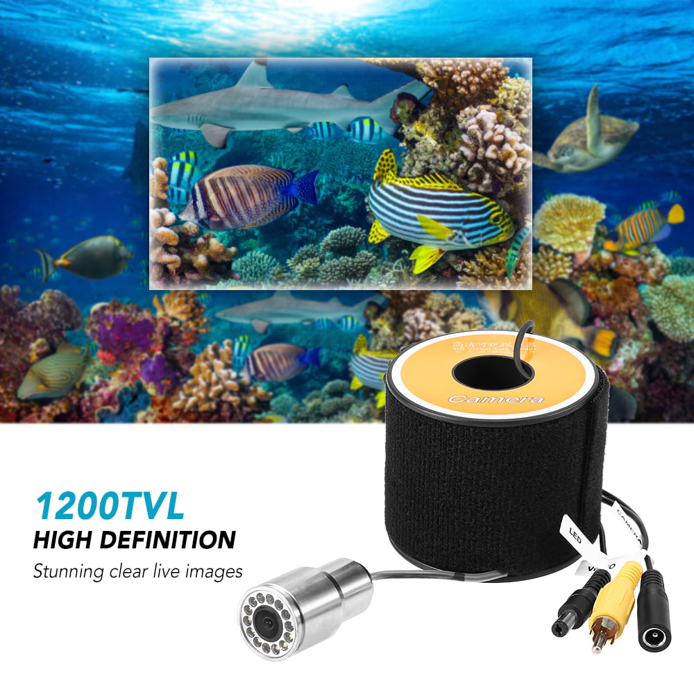 1200TVL Unterwasser-Fischkamera 12 LEDs Nachtsicht wasserdicht W/ 15m Cabel A0D2 