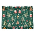 thumbnail image 7 of Yayeee Kitchen Curtains Light Filtering 27"x36" Rod Pocket Short Cafe Window Panel, Green Christmas Gingerbread, 7 of 7