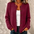 thumbnail image 2 of Dresfit Women's Cardigan Sweaters Crew Neck Chunky Knit Blouses Sweater Button Down Long Sleeve Casual Tops Fall Winter Knitted Fleece Coats M, 2 of 9