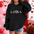 thumbnail image 5 of yoeyez Boys Girls Heart Print Hoodies Toddle Kids Valentine's Day Sweatshirts Hooded Long Sleeve Pullover Tops Casual Holiday Outfit Black,3 Years, 5 of 7