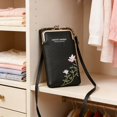 thumbnail image 4 of gcong Fashion Embroidery Slim Crossbody Phone Purse Zipper Pouch Wallet For Women Daily Use Accessory, 4 of 5