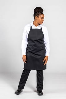 Textile Topia- 4 Pack Black Bib Aprons No Pocket – Unisex Adjustable Kitchen Aprons, Machine Washable, Commercial & Home Use