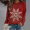 thumbnail image 2 of Womens Christmas Sweatshirt Fashion Xmas Drop Shoulder Long Sleeve Loose Pullover Tops Round Neck Loose Sweat, 2 of 5