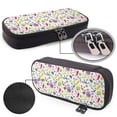 thumbnail image 4 of Picia Undersea Seahorse Pattern Large Capacity PU Leather Pencil Case Organizer Pen Marker Holder Double Zipper Storage Bag Big Pencil Pouch for College Office, 4 of 6