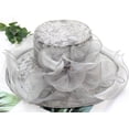 thumbnail image 2 of Women's Organza Church Hat- Fascinator Bridal Floral Tea Party Wedding Hat, Flower Wide Brim Sun Hat, 2 of 6