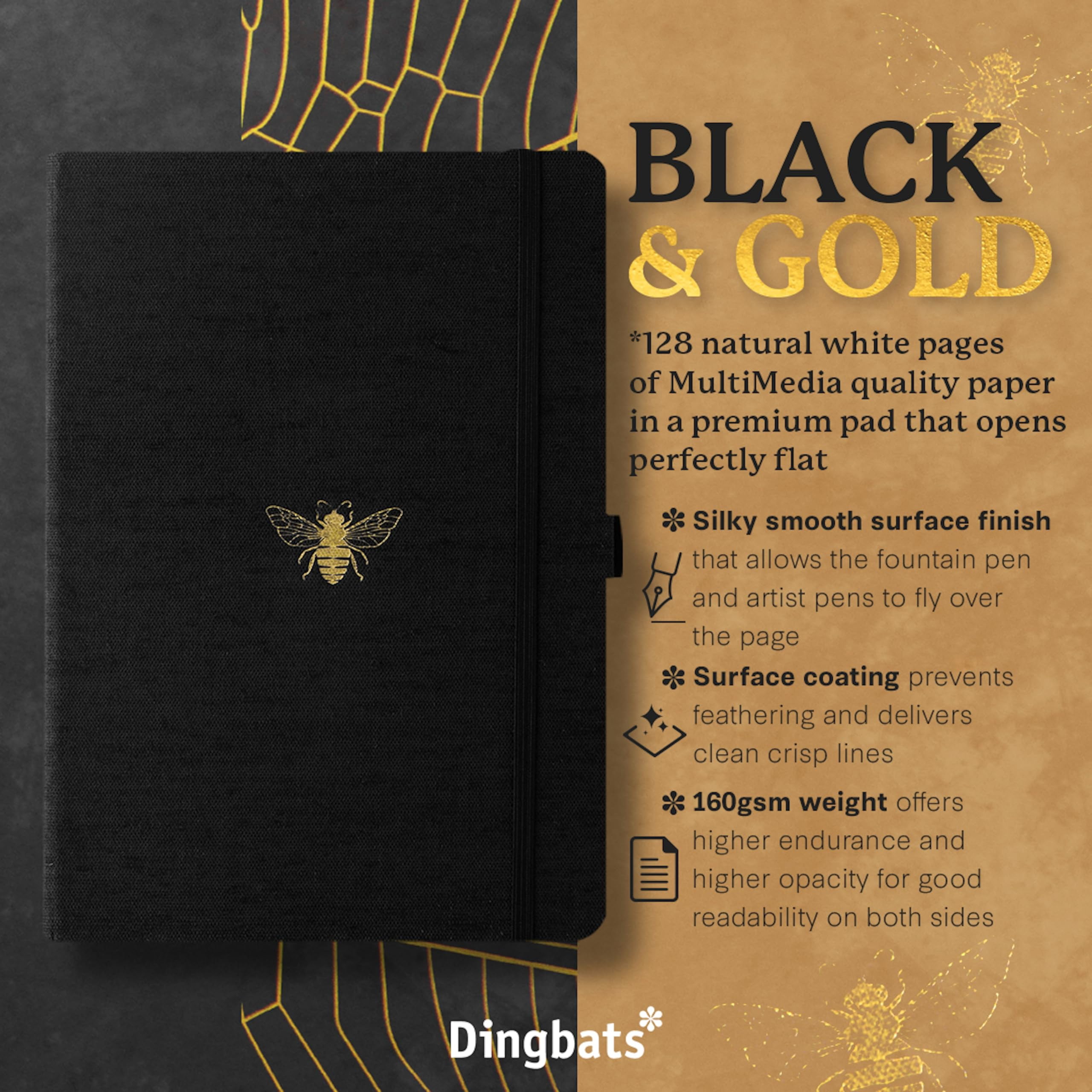 Pro Dingbats* Pro B5 Bee Notebook - Lined, (Hardcover)