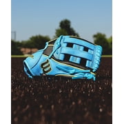 Wilson 2026 A500 10.5 Utility Youth Baseball Glove - Black/Cool Blue/Yellow, Right Hand Throw