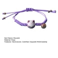 thumbnail image 7 of Mightlink Wrist Bracelet Ceramic Cat Decor Small Bell Hand Made Adjustable Ornamental Decorate Temperament Braided Rope Charms String Bracelet for Daily Life, 7 of 7